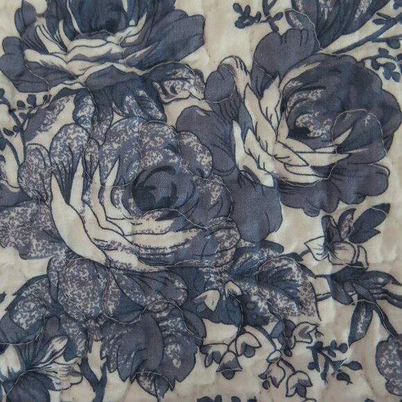 Sunham Home Fashions Blue French Floral Toile Print Shabby Chic Pillowcase - Picture 2 of 6